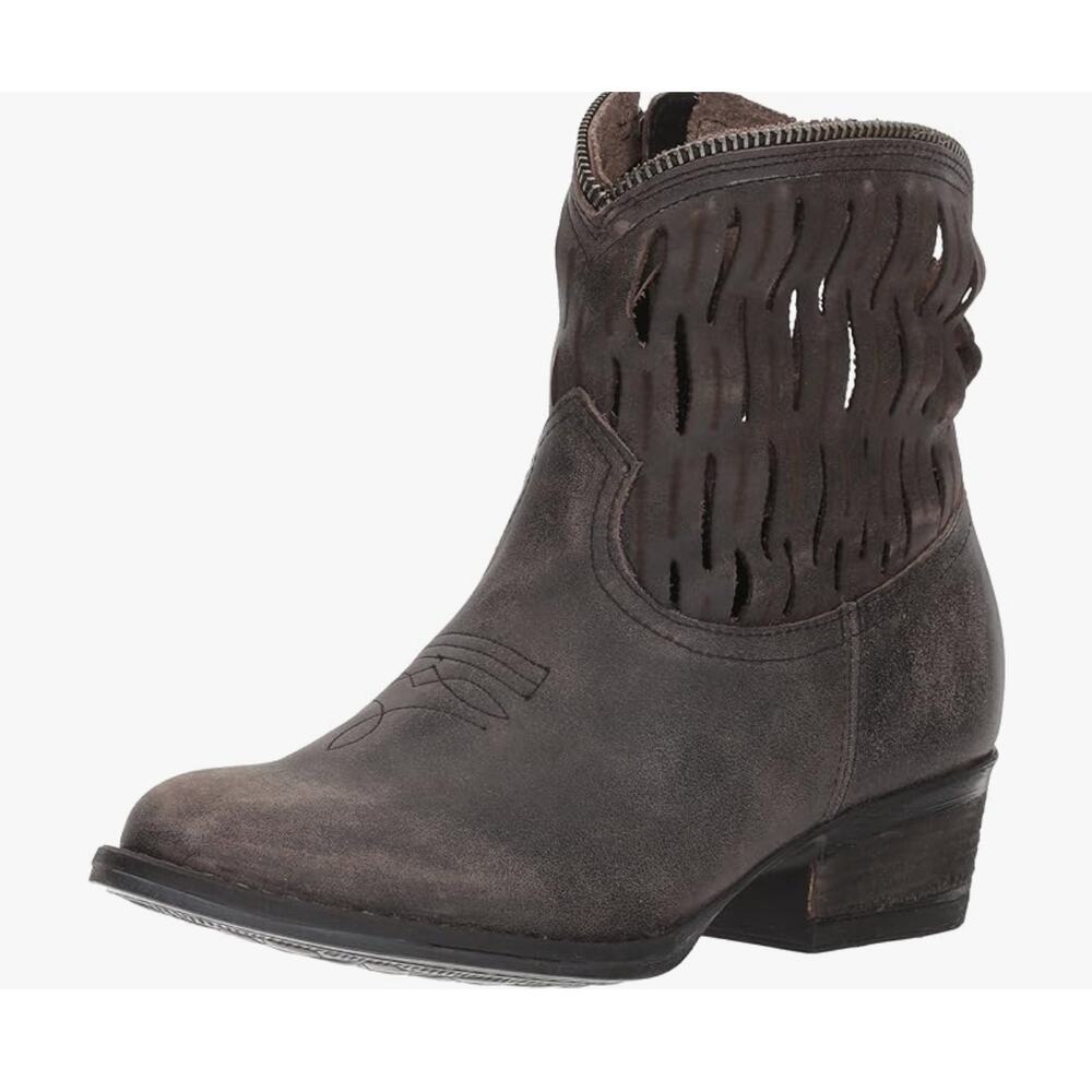 Very Volatile Desoto Western Boots 8 Brown NWT Leather Ankle Booties Heel Boho